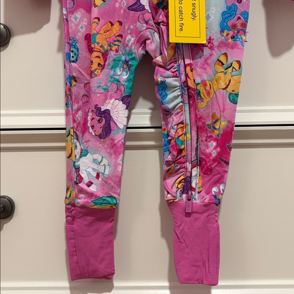 NWT Bums & Roses Baby Girl Bamboo My Little Pony Convertible Footie Sleeper 0-3M - Picture 6 of 10